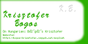 krisztofer bogos business card